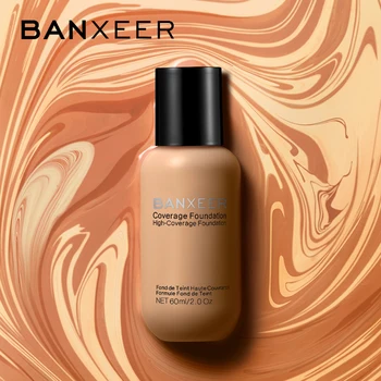 

BANXEER Professional 60ml Foundation Matte Long Lasting Full Concealer Foundation Makeup Liquid Cream Natural Base Make Up