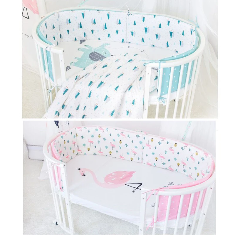 Baby Bed Bumpers Cotton Baby Crib Protector Cartoon Cot Bumpers In Crib For Newborns Multi-color Cot Bumper