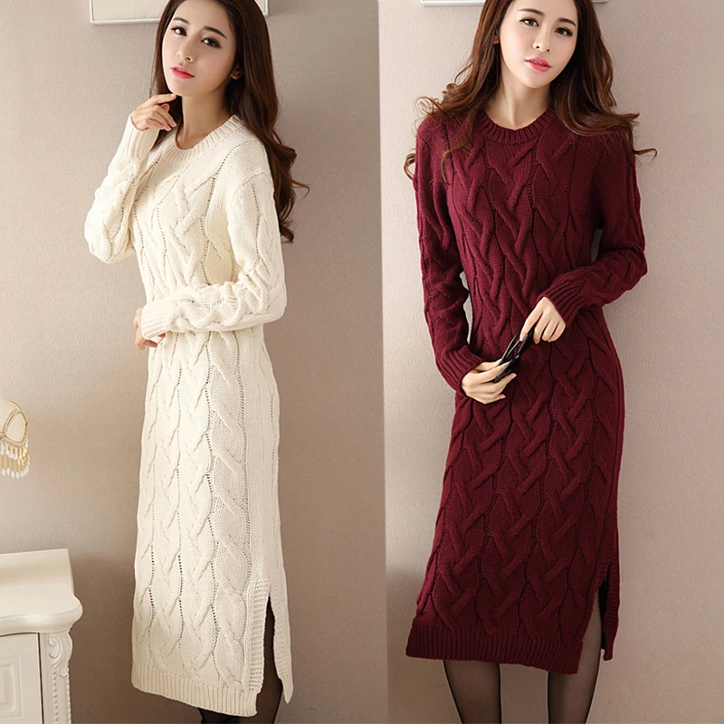 Платье свитер женское вязаное с круглым вырезом|sweater dress|casual dressdress fashion women |