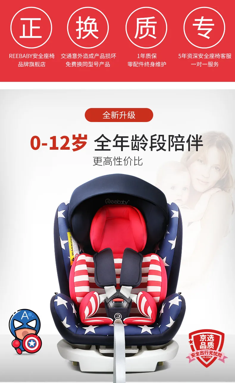 Интерфейс ISOFIX для сиденья безопасности новорожденных детей 0-12 лет может сидеть и Recline Регулируемая двухсторонняя установка