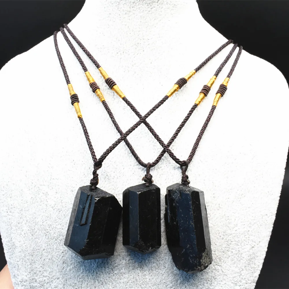 New product purity of 99% Natural black tourmaline Stone Pendant Energy chakra pendant