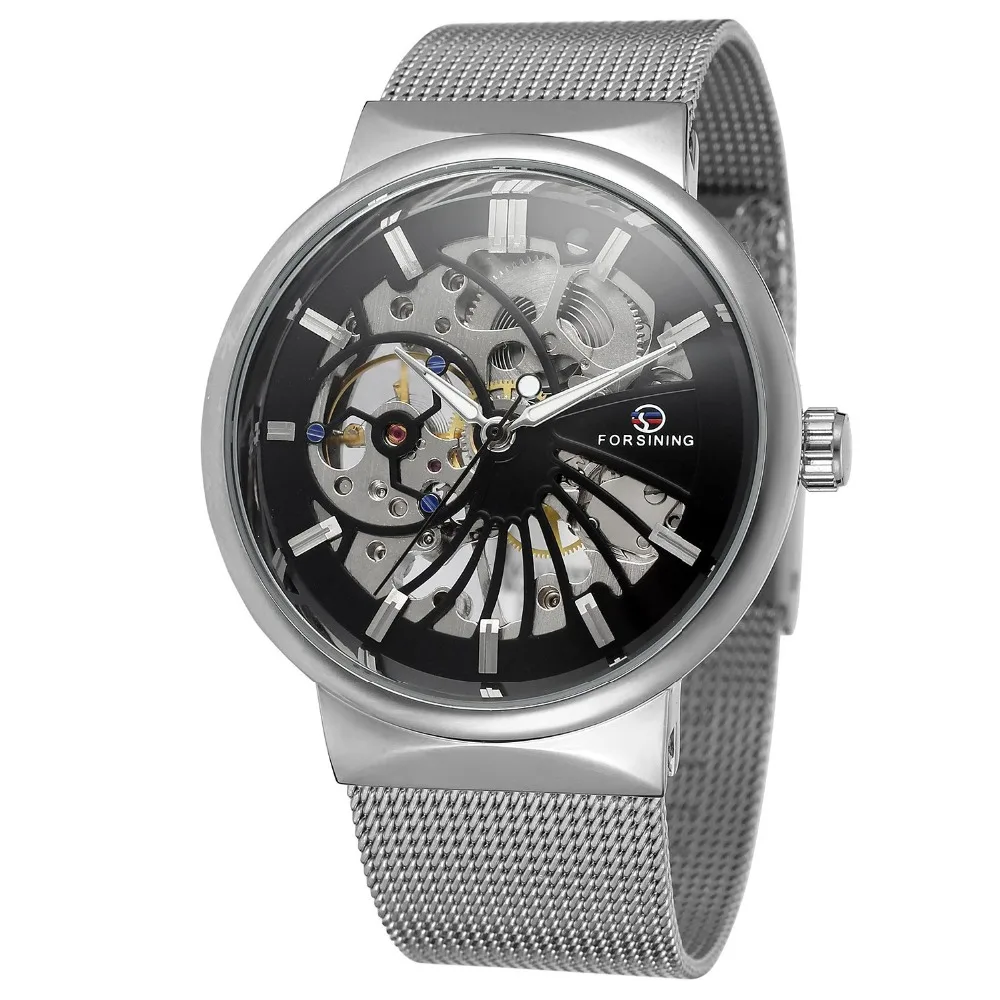 

High-grade waterproof full hollow men's semi-automatic mechanical men's watch