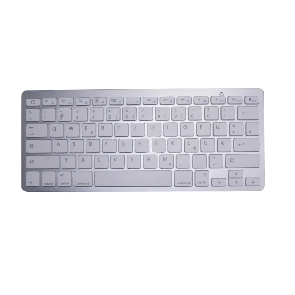 QUWIND German Keyboard Bluetooth Wireless Keyboard for iPad PC Notebook Laptops for ios and Android White QUWIND German Keyboard Bluetooth Wireless Keyboard for iPad PC Notebook Laptops for ios and Android White