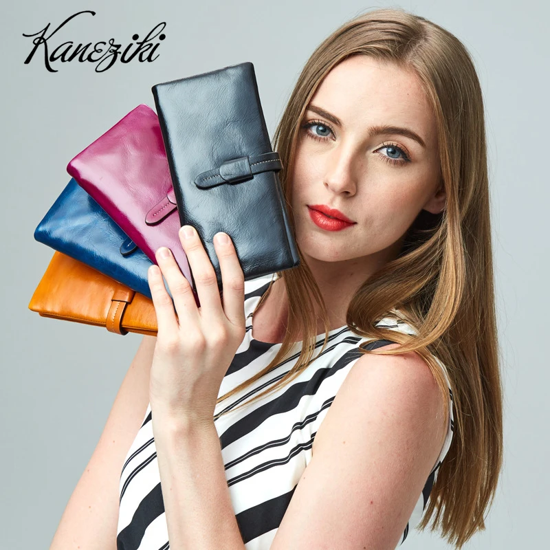 

New Fashion Genuine Leather Women Man Wallet Multi-functional Long Style Female Purse Clutch Card Holder Festival Birthday Gift