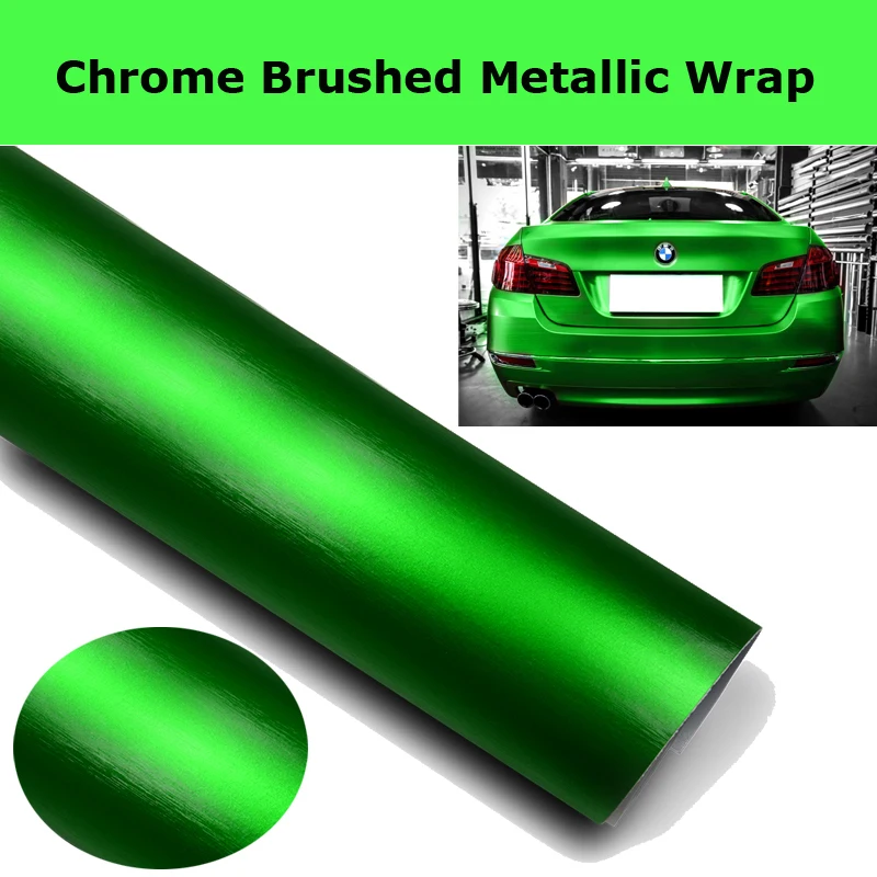 Buy Green Chrome Brushed Steel Vinyl Wrap Car Body