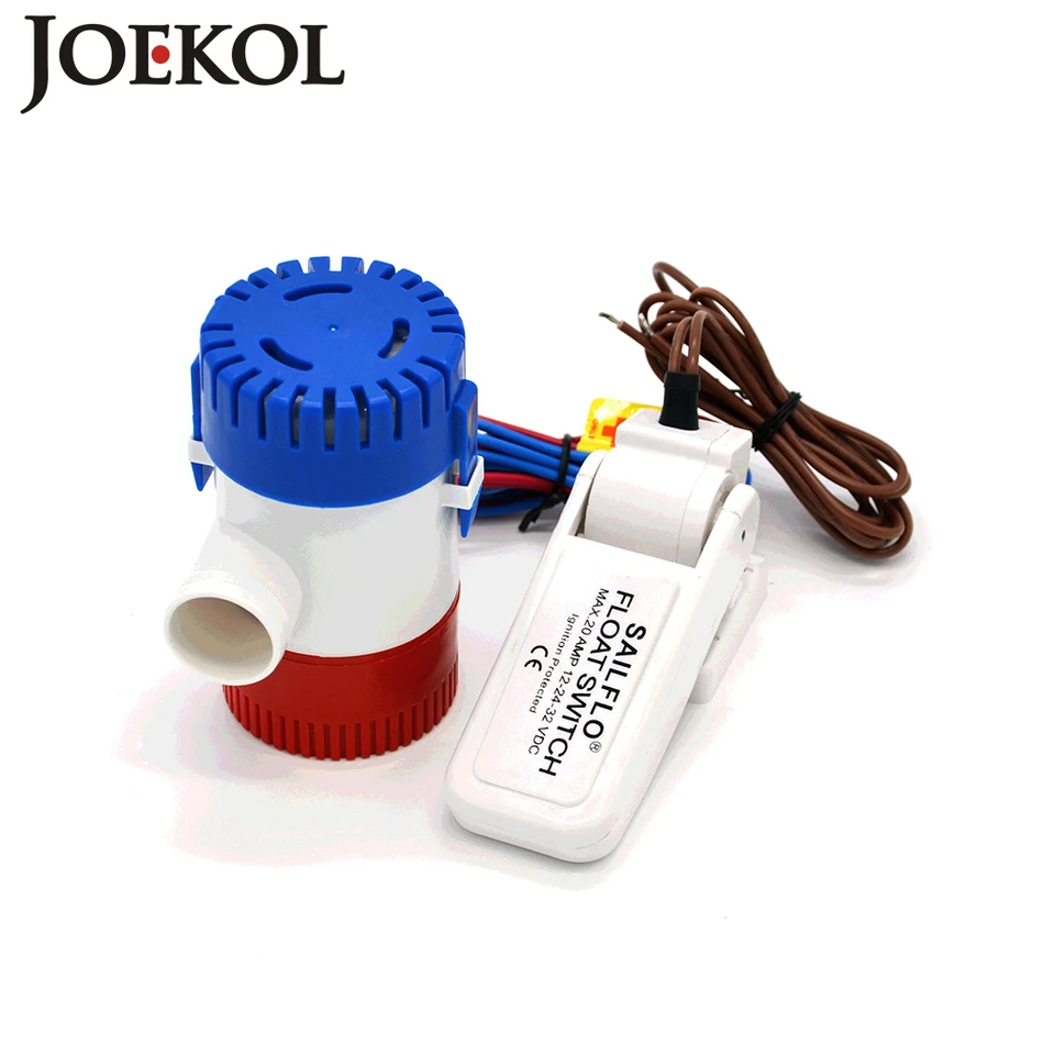 melhor Frete grátis dc 12 v 24 v bomba de porão com Interruptor de Bóia 1100GPH bilge bomba de água elétrica para barcos, submersíveis bomba de água de barco