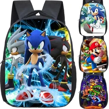 Горячая Распродажа, рюкзак Super Mario Bros Sonics, Детская сумка, красивая сумка с принтом Mario Sonic, сумка для детского сада