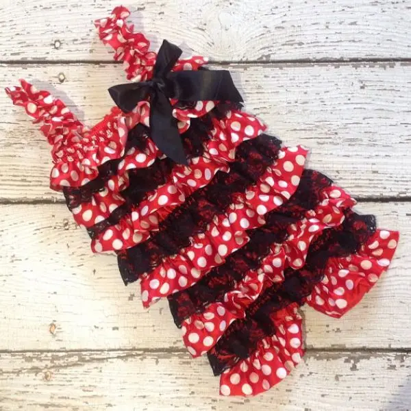 

Girl Shabby Chic Light Pink Floral Satin and lace Petti Ruffle Romper Photo Prop Girl Outfit