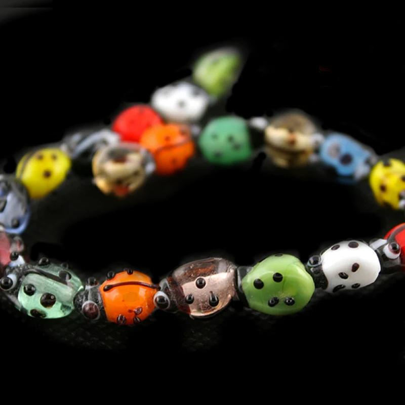 

Hot Fashion New arrival Approx 20pcs/lot Mixed Colours Lampwork Glass Ladybug Beads 7x9mm BBC001