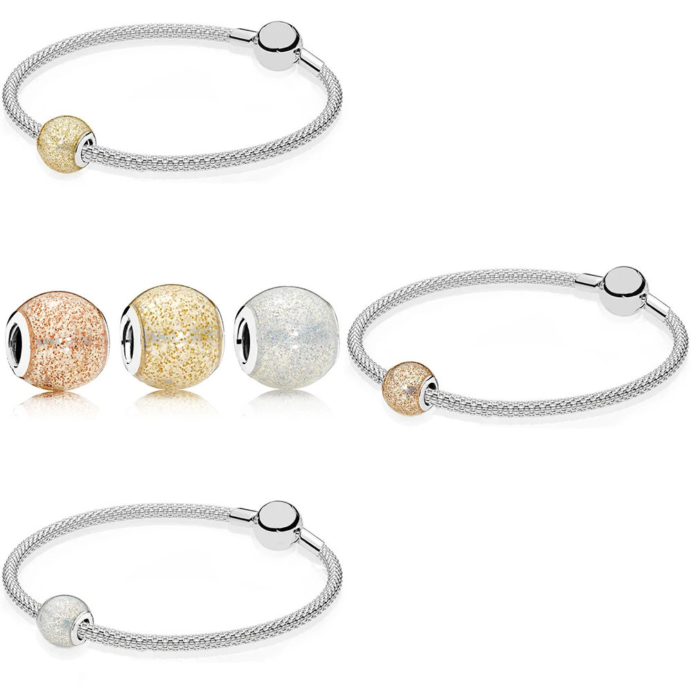 

DERMSPE 100% 925 Sterling Silver STARTER SET Smooth Ball Fit DIY Original Charm Bracelet Festival Gifts for Women
