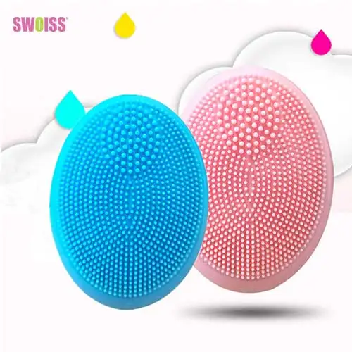 

SWOISS Face Cleaning Electric Silicone Brush For Washing Massage Brush Mini Portable Sonic Vibration Pore Blackhead Cleansing