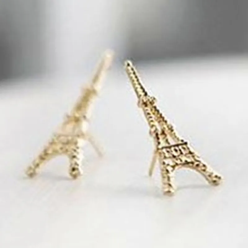 

hot selling New Fashion jewelry wholesale gift for woman Cute Paris Eiffel Tower Earrings gold Color and silver-plated Color