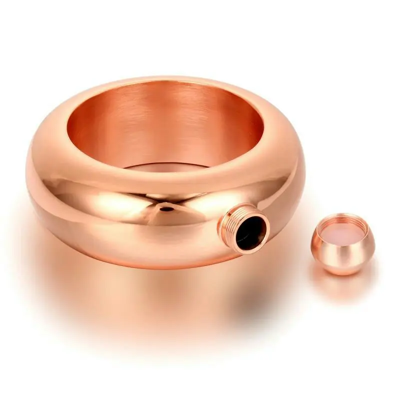 Rose gold 3,5 унц. 100 мл нержавеющая сталь браслет "наливайка" фляги Портативный Творческий Круглый шик браслет с воронкой подарок виски емкости для алкогольных напитков - Цвет: Rose gold