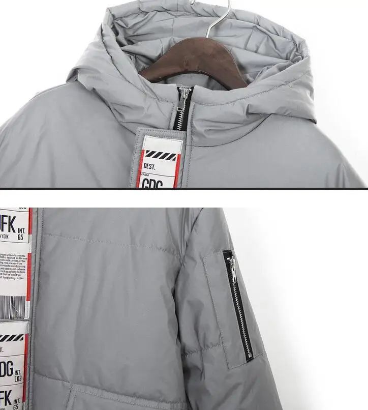 2019 European street fashion New Winter Night Reflective Jacket Women Hooded Jackets Winter Thick warm Outwear Female Coat Parka