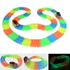 KACUU Glowing Magical Race Track DIY Universal Accessories Racing Track Ramp Turn Road Bridge Crossroads Toys For Children Gift 2