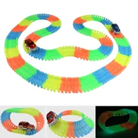 KACUU Glowing Magical Race Track DIY Universal Accessories Racing Track Ramp Turn Road Bridge Crossroads Toys For Children Gift 2