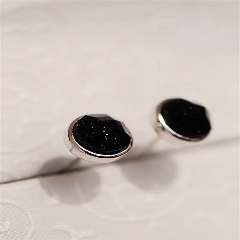 

Sterling silver personality violet arenaceous stone stars stud earrings for men and women lovers gift earrings
