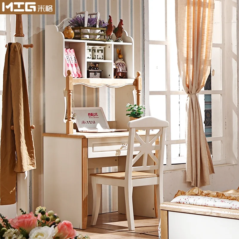 American Children's furniture small apartment simple rectangular wood bookcase desk computer