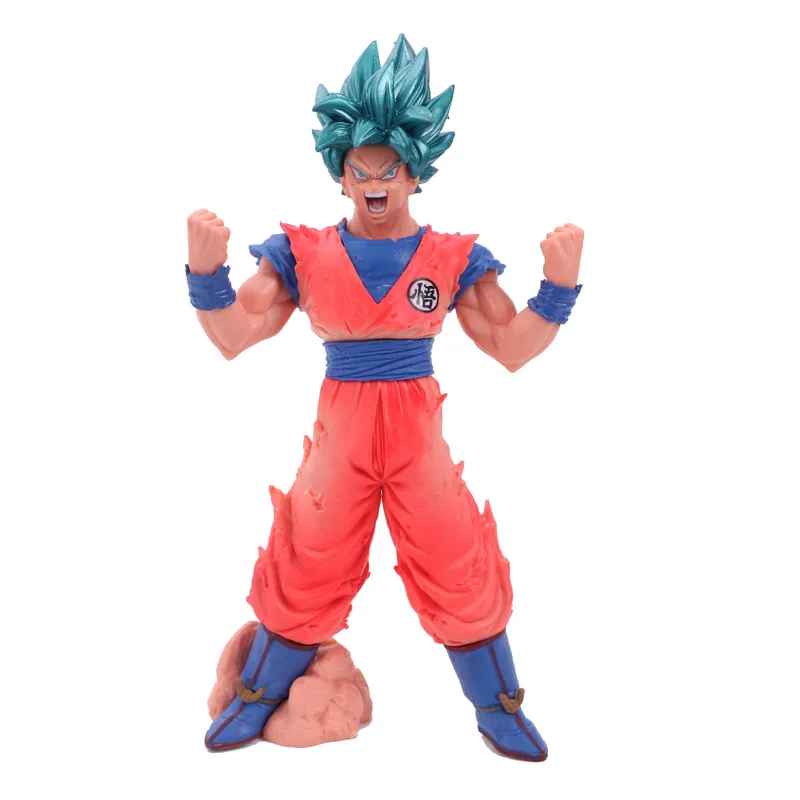 

18cm Anime Dragon Ball SUPER BLOOD OF SAIYANS vol.4 Collection Figure Super Saiyan God SS Son Goku blue hair Model Toy