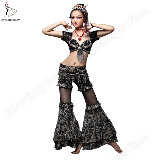 Stage Wear ATS Tribal Gypsy Hip Scarf Belly Dance Skirt Belt Bra