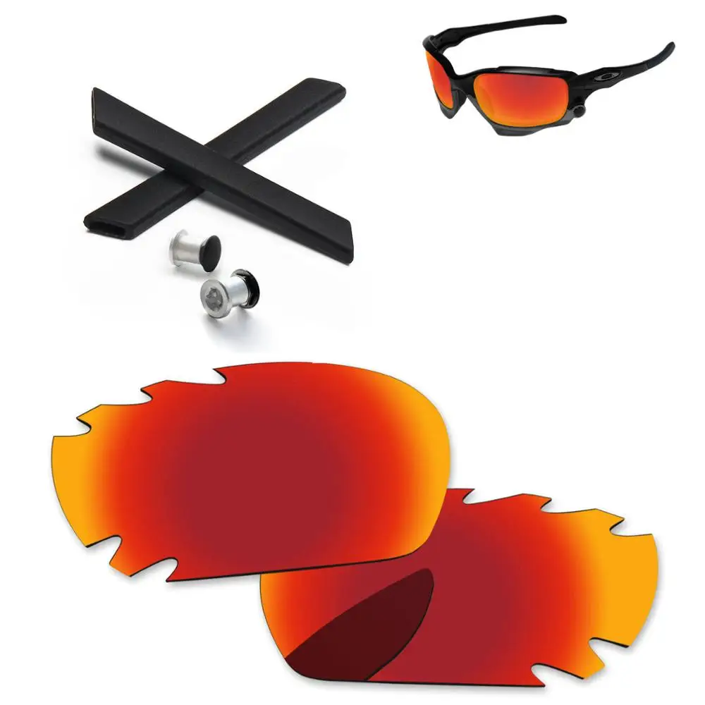 PapaViva поляризованные Сменные линзы и черные наушники и болт для аутентичной гоночной куртки солнцезащитные очки с отверстиями-несколько вариантов - Цвет линз: Fire Red