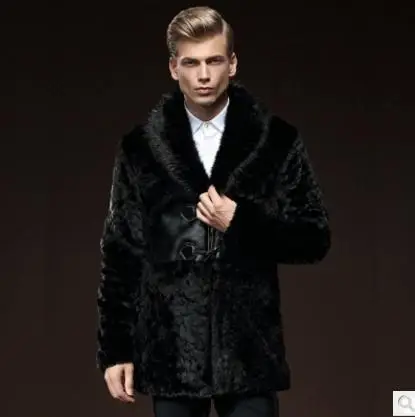 ^*Best Offers S/6Xl Мужская Повседневная Длинная Куртка с отложным воротником из искусственного меха норки, Черная мужская верхняя одежда большого размера... ^*Best Offers S/6Xl Мужская Повседневная Длинная Куртка с отложным воротником из искусственного меха норки, Черная мужская верхняя одежда большого размера...