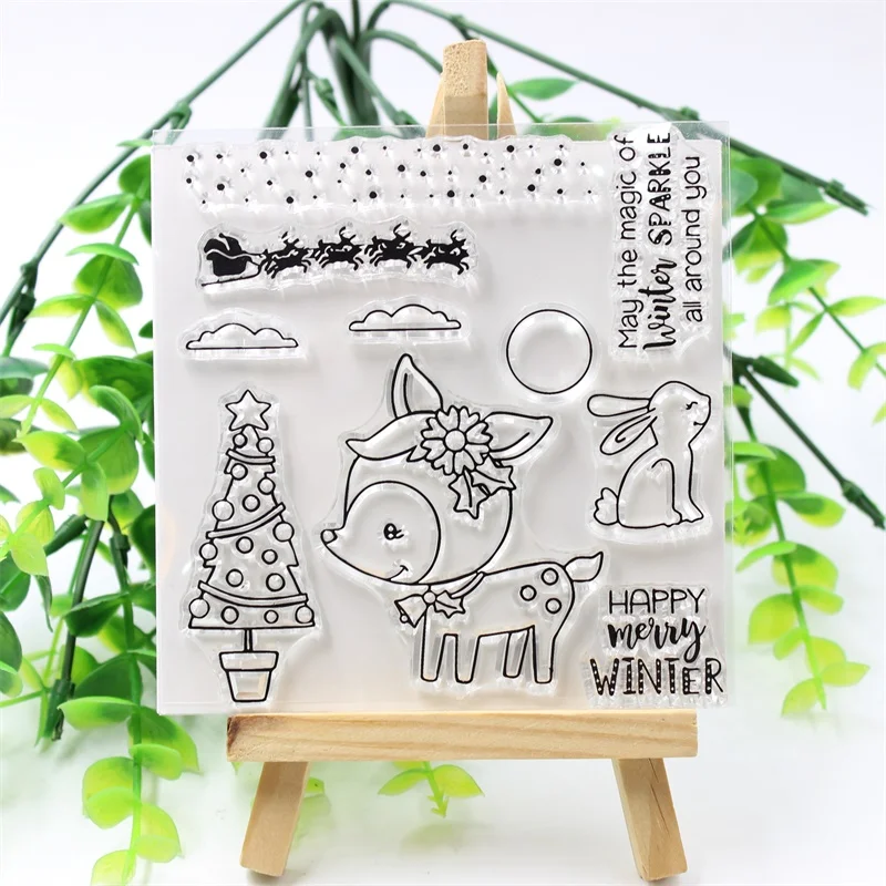 

YPP CRAFT Merry Winter Transparent Clear Silicone Stamp/Seal for DIY scrapbooking/photo album Decorative clear stamp 418