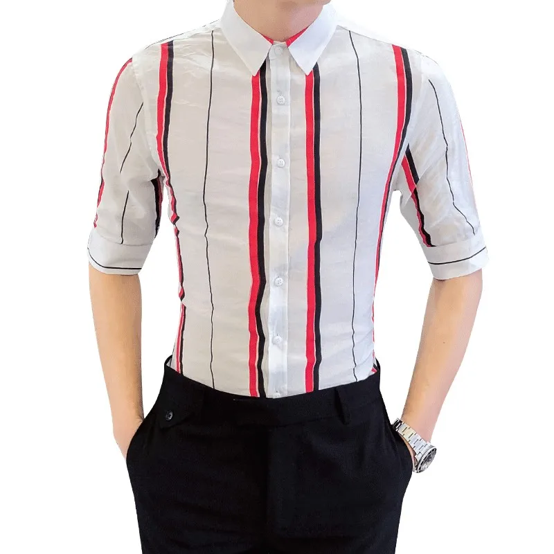 High Quality Men Shirt Brand New Summer Half Sleeve Shirt Men Slim Fit