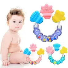 

Baby Teething Ring Teether Circle Ring shape infant Comforting Educational Toys baby Rattles Biting Teethers Newborns Toys D2