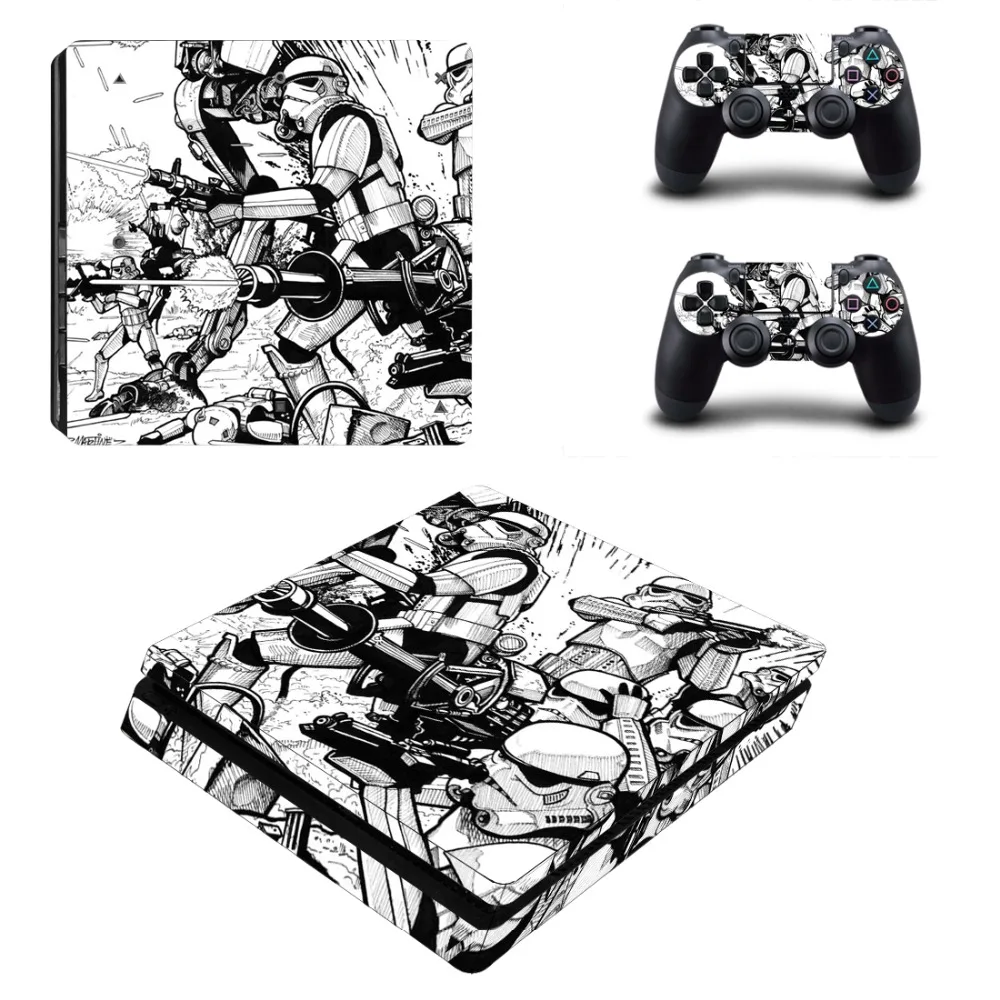 Виниловая наклейка Star Wars для консоли Playstation 4 и 2 контроллеров PS4 Slim Skin|Наклейки| |
