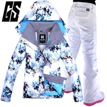 Зимний лыжный костюм Для женщин Бренды высококачественный лыжный куртка и штаны Зимние теплые Водонепроницаемый ветрозащитный Лыжный спорт и Сноубординг костюмы