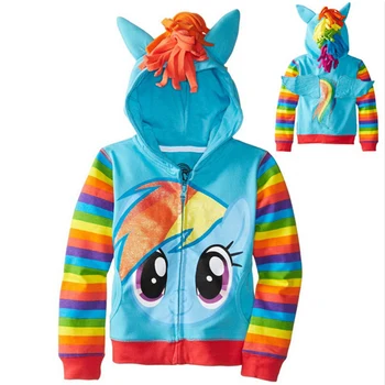 Children Colorful Unicorn Wing Hoodies