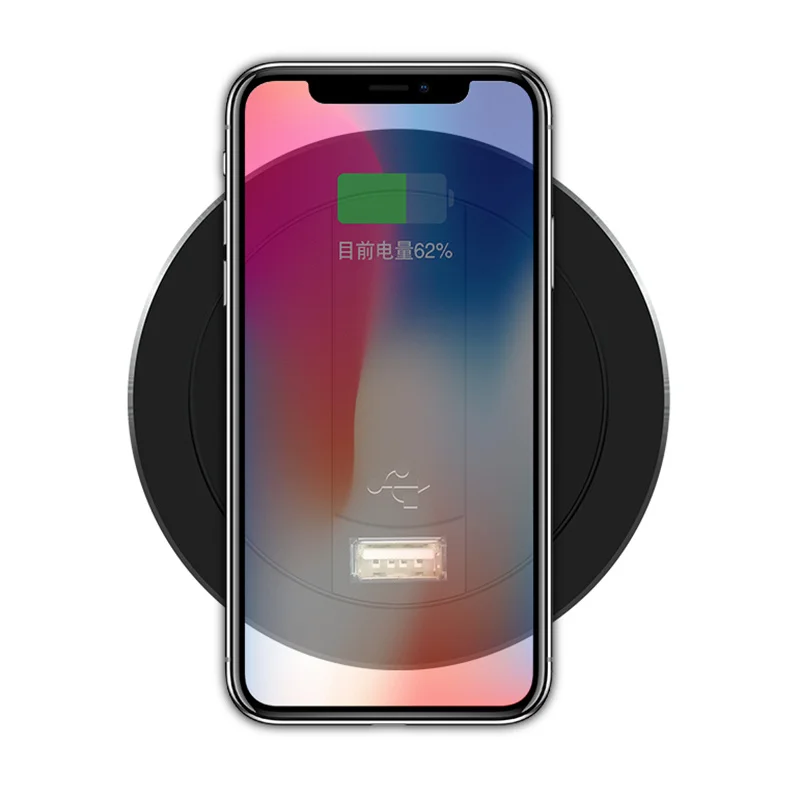 QI 10 Вт беспроводной ChargerUSB A Type C Qi Caricabatter Wireles для samsung IPhone XS Samsung S9 интеллектуальная