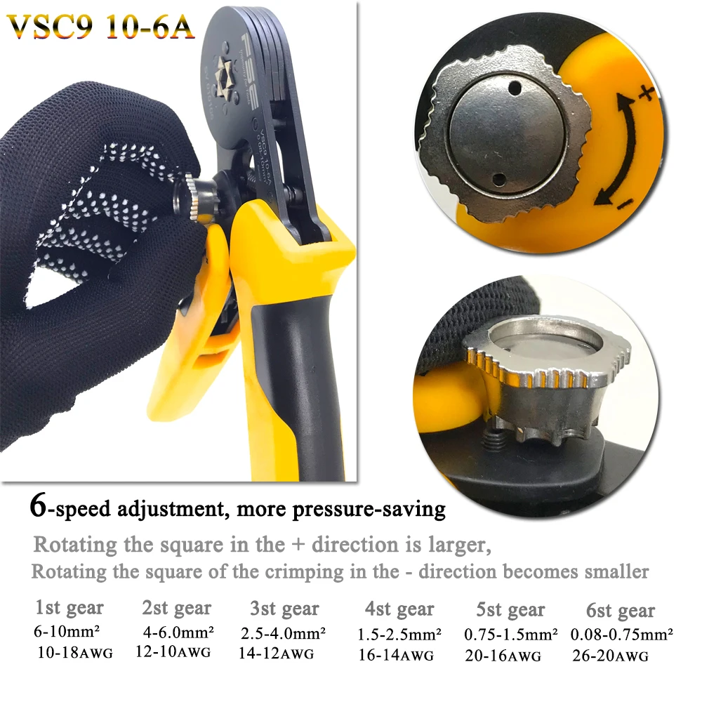 Обжимные инструменты VSC9(hsc8) 10 6A 0 08 мм2 26 7AWG 6 6A|Плоскогубцы| |