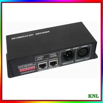

DC12-24V Led DMX512 decoder, Led DMX signal input SPI signal output controller with SD card for let strip lights
