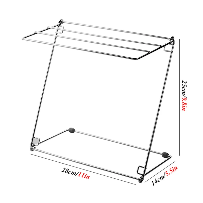 Стойкая складная вешалка для полотенец из нержавеющей стали для кухни, держатель для сушки полотенец, угловая полка для душа, аксессуары для ванной комнаты - Цвет: stainless steel