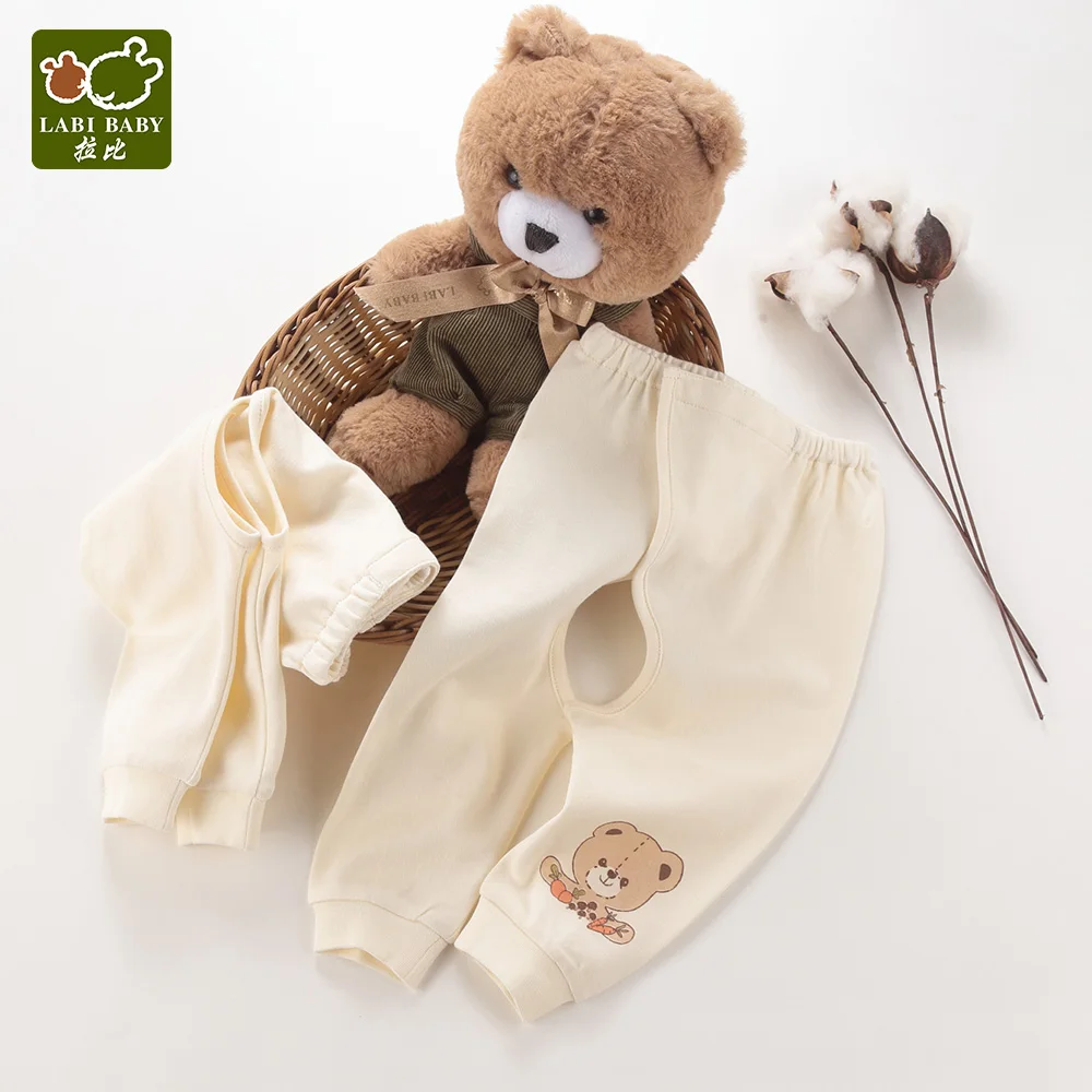2 PCS/LOT Newborn Baby Trousers Pajama Pants Cartoon Bear Cotton 100% Soft Unisex Girls Boys Kids Clothes