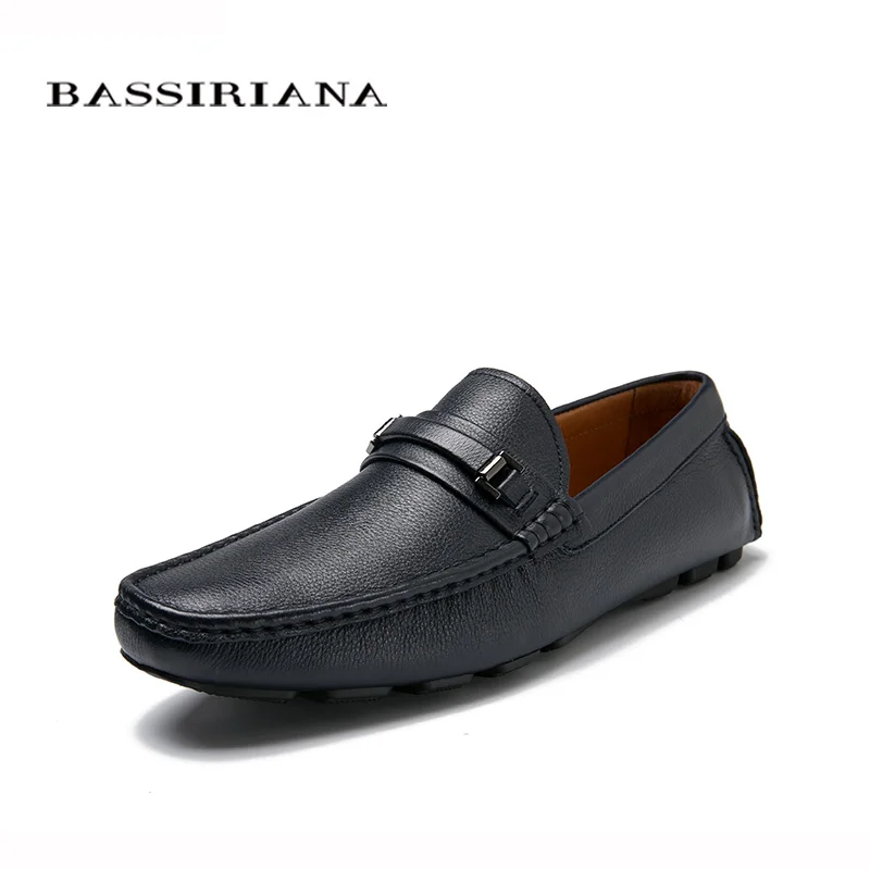 

NEW 2017 Genuine leather shoes men Casual shoe Soft Comfortable Breathable 39-45 Free shipping BASSIRIANA