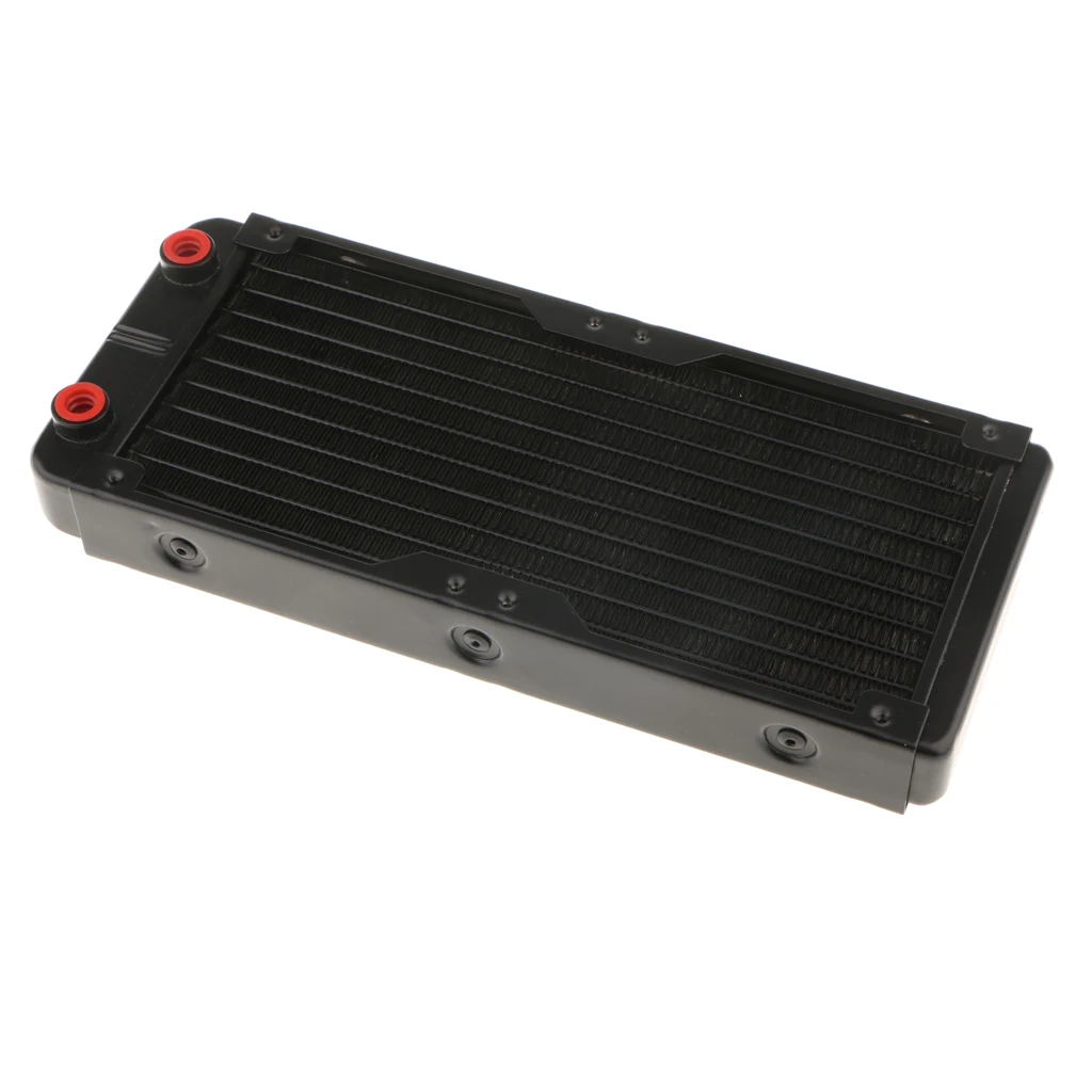 Aluminum Computer CPU 10 Pipes Water Cooling Radiator System 240mm G4/1