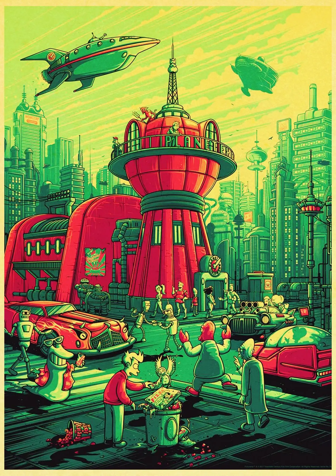 Ретро-плакат Futurama вы не платите, чтобы мыслить научно-Фантастическое ТВ-шоу классический декоративный винтажный плакат на стену художественная живопись декор комнаты - Цвет: E053