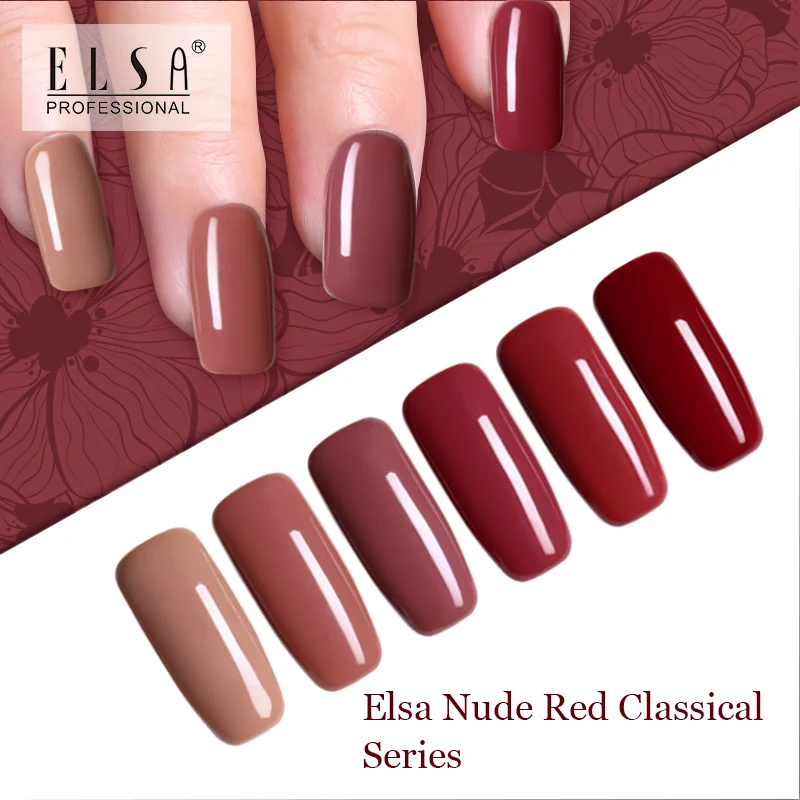 ELSA Nude Red Классическая серия гель для ногтей цветной гель для дизайна ногтей DIY Дизайн долговечный впитывающий УФ-гель маникюрный лак