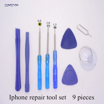 

Hot sale 9 in 1 Mobile Phone Repairing Tool Kit Spudger Pry Opening Tool LCD Repair Tools with screwdriver for Iphone tool set