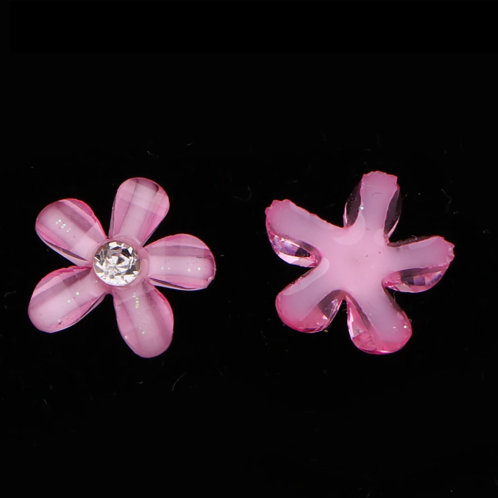 20Pc 9mm Resin Embellishments Rhinestone Flowers Flatback Buttons for Wedding Party Home Decoration DIY Sewing Crafts Bow Center