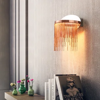 

Post modern personality gold ball pulley wall lamp restaurant bar living room bedroom wall lamp