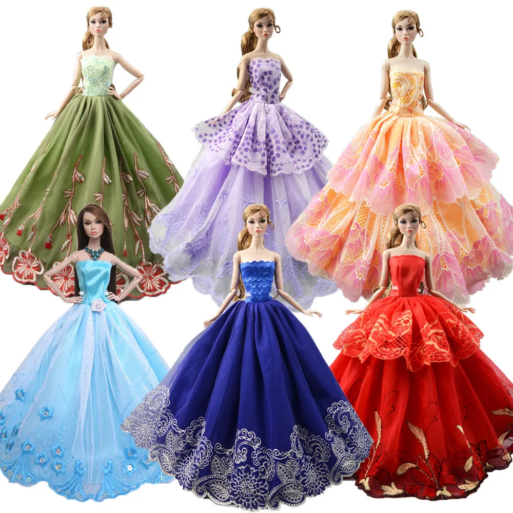 NK новейшее Кукольное платье ручной работы вечерние свадебные наряды модное платье для куклы Барби аксессуары детские игрушки подарок JJ