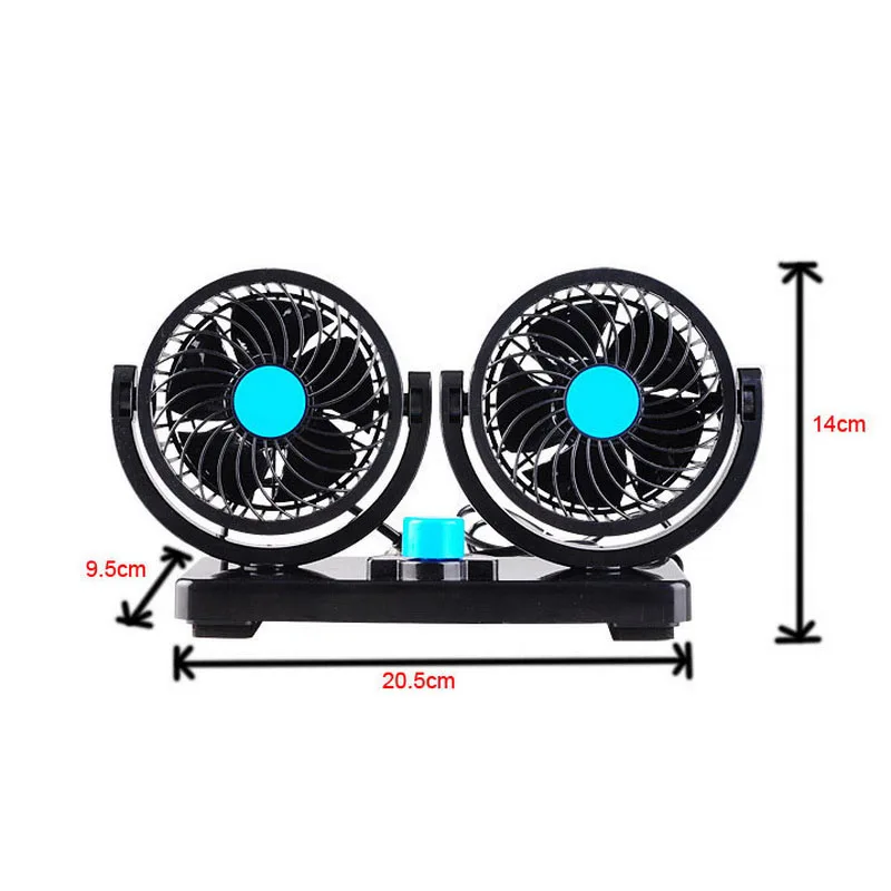 

For Cars Coolable HX-T303 fully adjustable Black 360 Degree 12V electronics car fan car fan speed two tranches