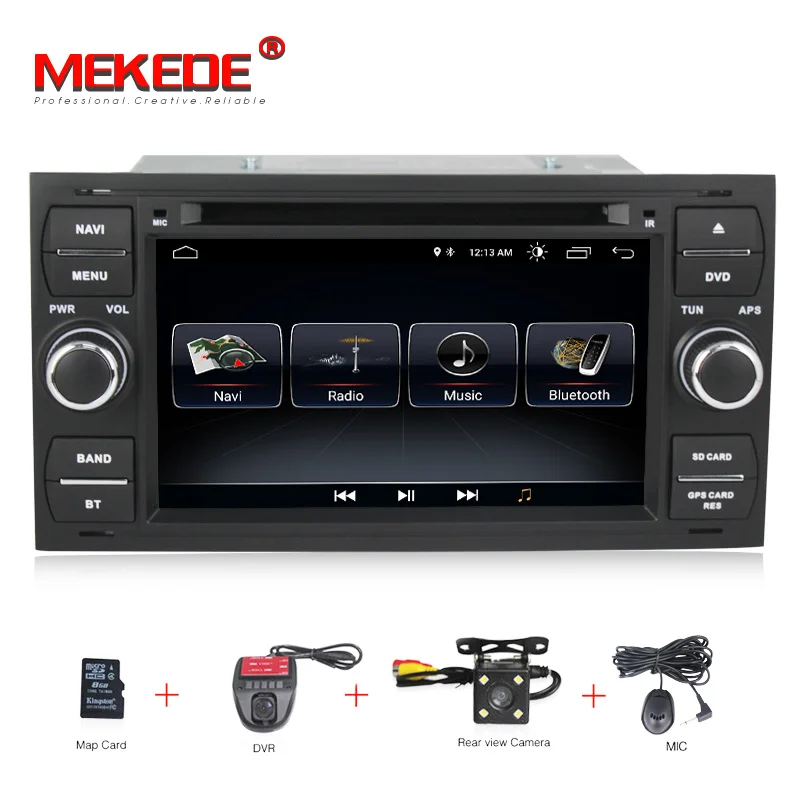 MEKEDE Quad core android 8,1 автомобиля gps dvd радио плеер для Ford C-Max Connect Fiesta Fusion Galaxy Kuga Mondeo S-Max Focus - Цвет: add camera dvr