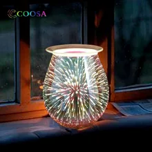 3D эффект Starburst фейерверк стекло электрическое масло ладан ароматическая лампа свеча воск Tart аромогорелка декоративная лампа для дома