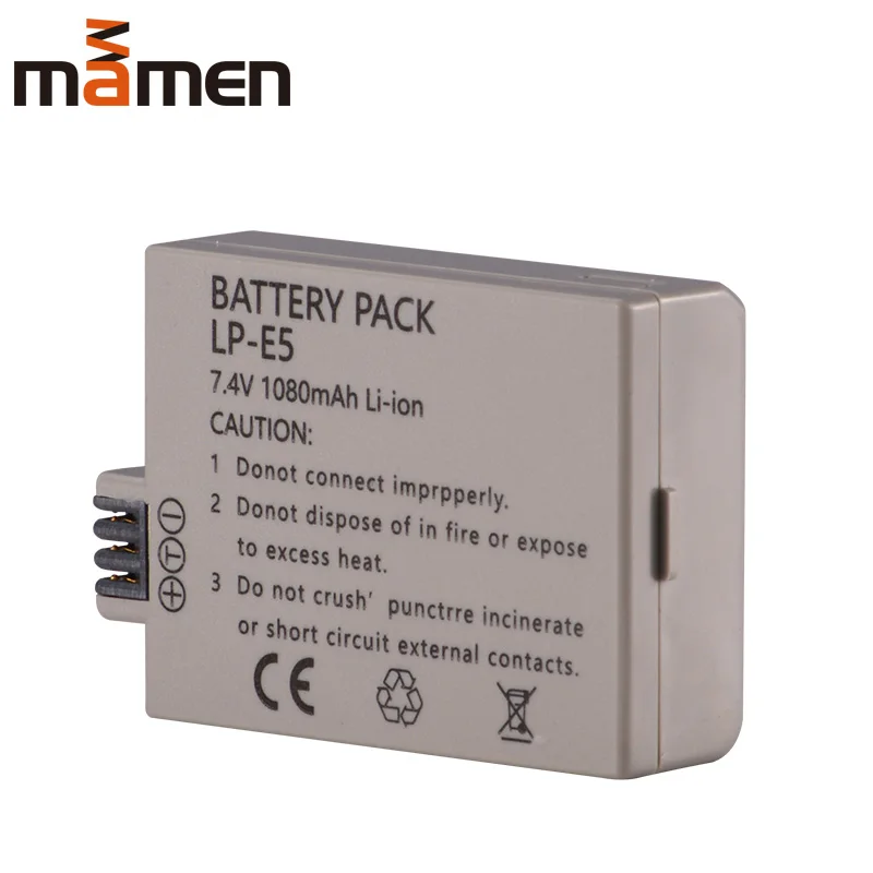 Mamen 1080 mAh LP-E5 LPE5 LP E5 литий-ионный Батарея и зарядное устройство для аккумуляторов в комплекте для Canon EOS Rebel XS, Rebel T1i, Rebel XS я, 1000D, 500D - Цвет: LP-E5 Battery