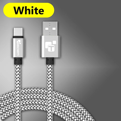 5 шт. в упаковке usb type-C кабель TIEGEM type-C для быстрой зарядки USB-C кабель для передачи данных для samsung Galaxy S8 Note 8 Nexus 5X6 P OnePlus 2 USB C - Цвет: White